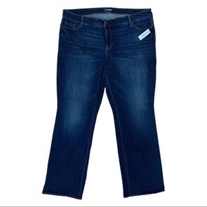 NWT Old Navy Boot Cut Denim Jeans Womens Size 22 Long Plus Dark Wash Stretch Mom